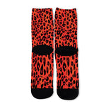 Orange Leopard Print Long Socks