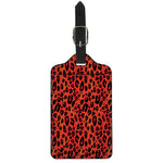 Orange Leopard Print Luggage Tag