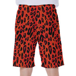 Orange Leopard Print Men's Beach Shorts