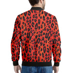 Orange Leopard Print Men's Bomber Jacket