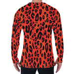 Orange Leopard Print Men's Long Sleeve T-Shirt