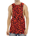 Orange Leopard Print Men's Muscle Tank Top