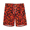 Orange Leopard Print Men's Athletic Shorts