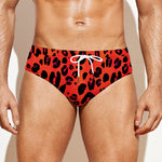 Orange Leopard Print Men's Swim Briefs