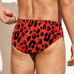 Orange Leopard Print Men's Swim Briefs