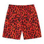 Orange Leopard Print Men's Swim Trunks