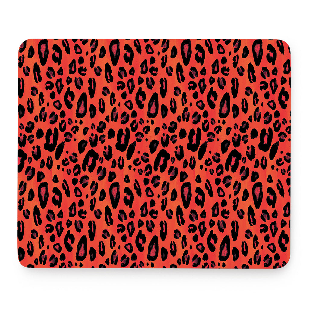 Orange Leopard Print Mouse Pad