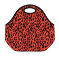 Orange Leopard Print Neoprene Lunch Bag