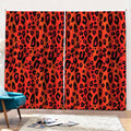 Orange Leopard Print Pencil Pleat Curtains
