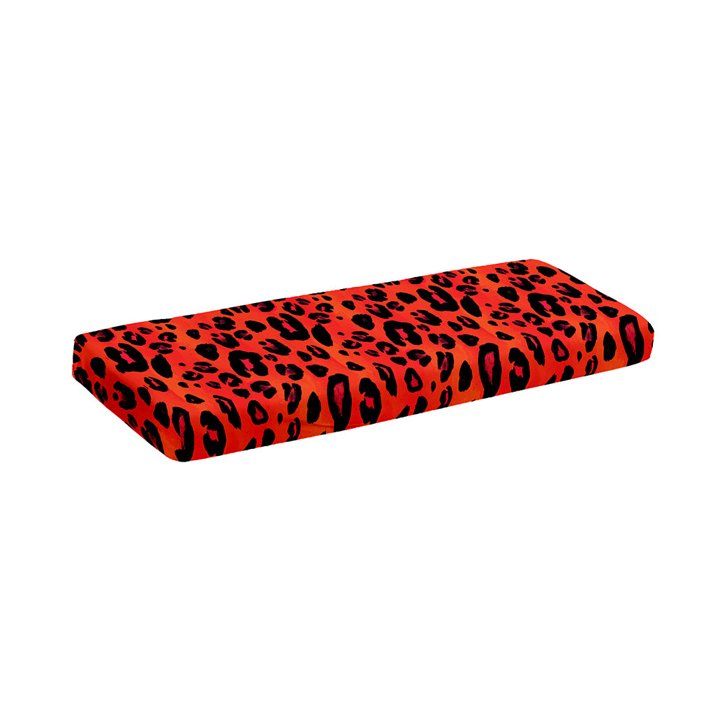 Orange Leopard Print Piano Keyboard Cover