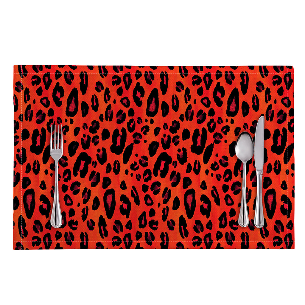 Orange Leopard Print Placemat