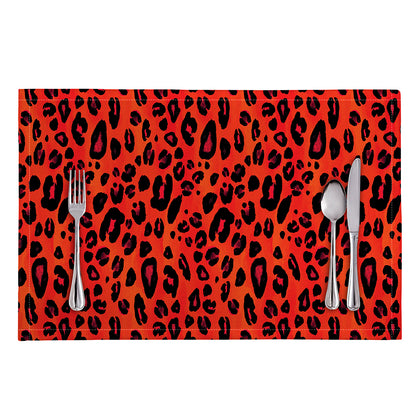 Orange Leopard Print Placemat