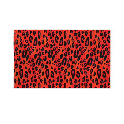 Orange Leopard Print Polyester Flag