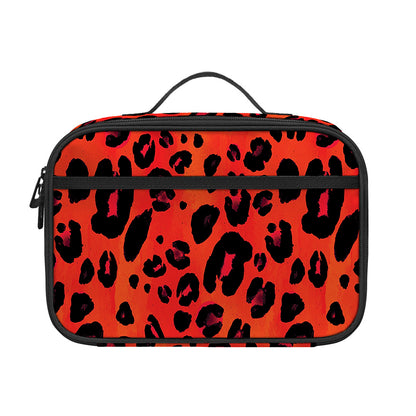 Orange Leopard Print Portable Lunch Bag