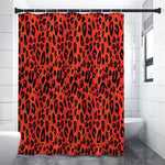 Orange Leopard Print Premium Shower Curtain