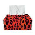 Orange Leopard Print Rectangle Tissue Box Cover