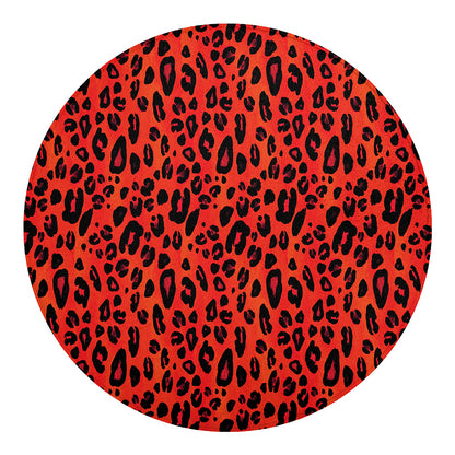 Orange Leopard Print Round Blanket