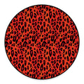 Orange Leopard Print Round Floor Mat