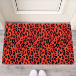 Orange Leopard Print Rubber Doormat