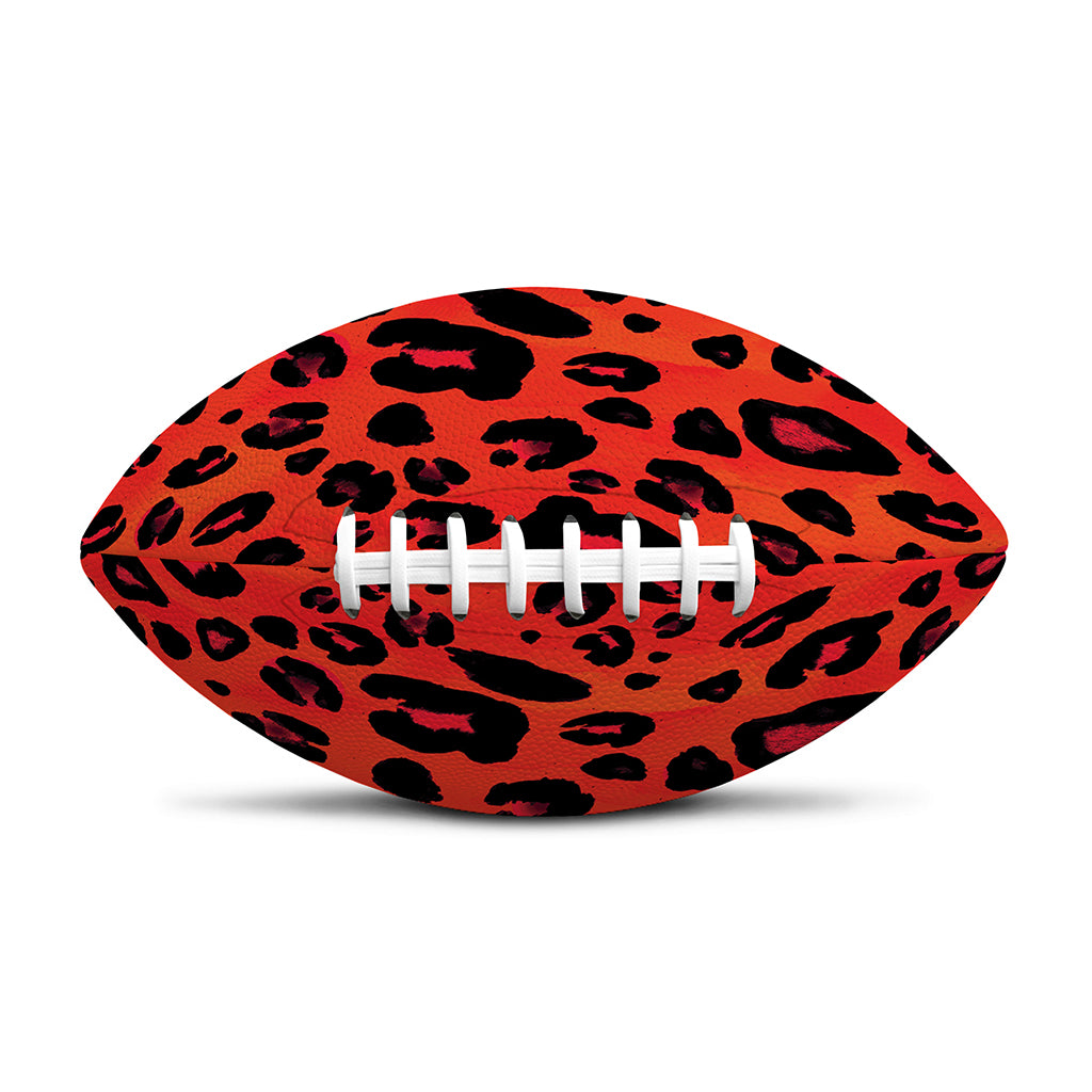 Orange Leopard Print Rugby Ball