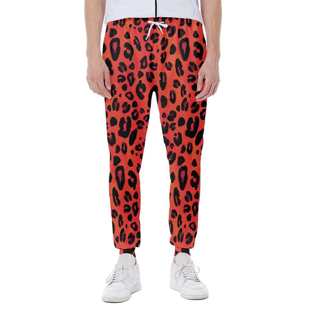 Orange Leopard Print Scuba Joggers