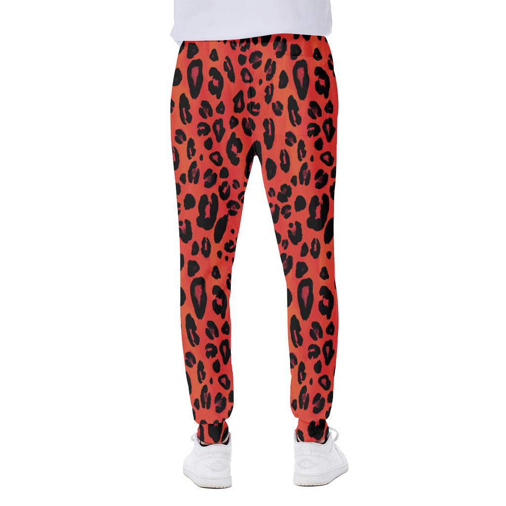 Orange Leopard Print Scuba Joggers