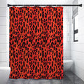 Orange Leopard Print Shower Curtain