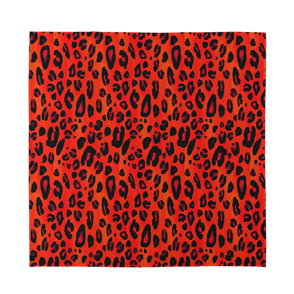 Orange Leopard Print Silk Bandana