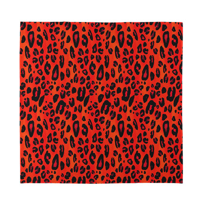Orange Leopard Print Silk Bandana