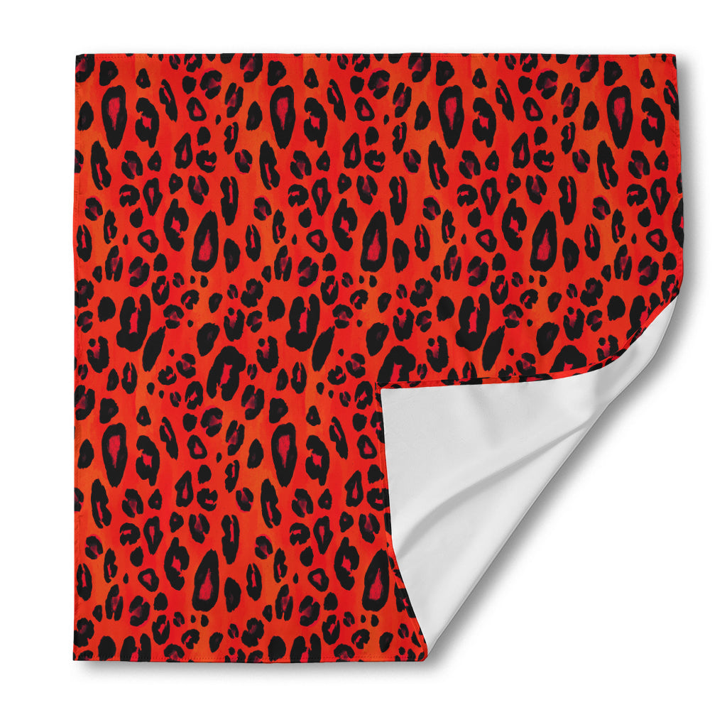 Orange Leopard Print Silk Bandana