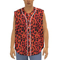 Orange Leopard Print Sleeveless Baseball Jersey