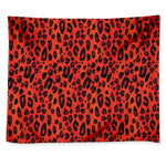 Orange Leopard Print Tapestry