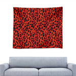 Orange Leopard Print Tapestry