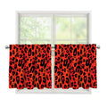 Orange Leopard Print Tier Curtains