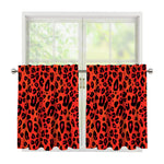 Orange Leopard Print Tier Curtains