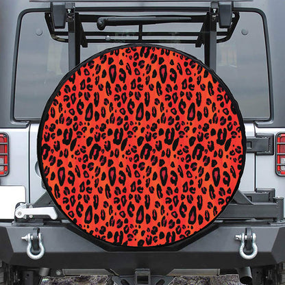 Orange Leopard Print Tire Cover