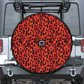 Orange Leopard Print Tire Cover With Camera Hole