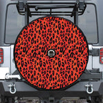 Orange Leopard Print Tire Cover With Camera Hole