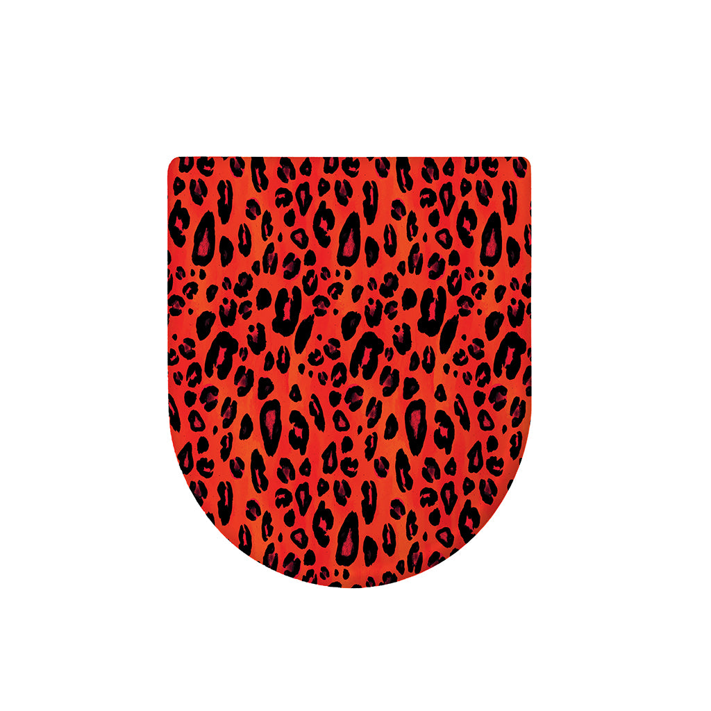 Orange Leopard Print Toilet Lid Cover