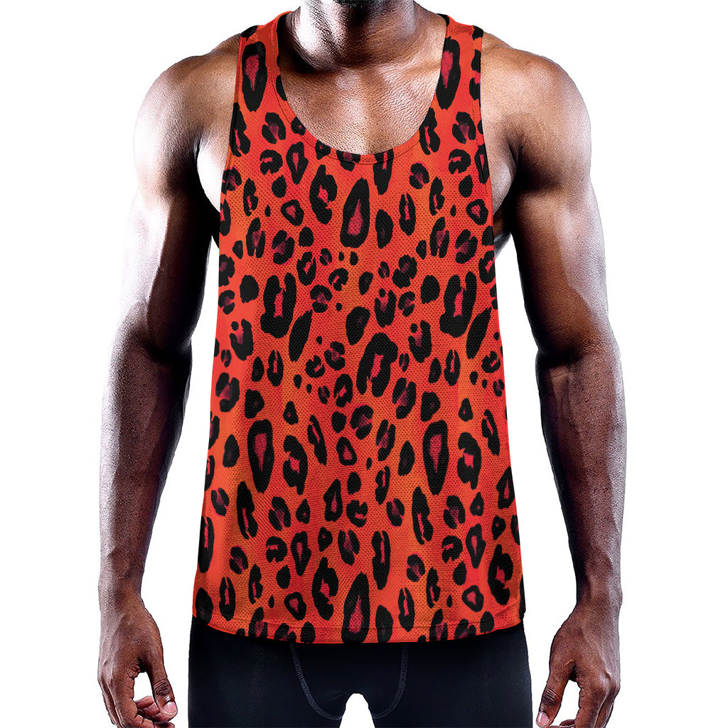 Orange Leopard Print Training Tank Top