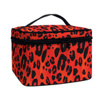 Orange Leopard Print Travel Makeup Bag