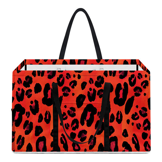 Orange Leopard Print Utility Tote Bag