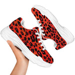 Orange Leopard Print White Chunky Shoes