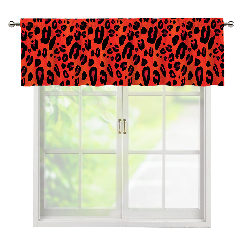 Orange Leopard Print Window Valance