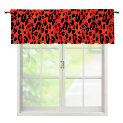 Orange Leopard Print Window Valance
