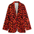 Orange Leopard Print Women's Blazer