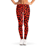 Orange Leopard Print Women's Leggings