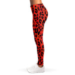 Orange Leopard Print Women's Leggings