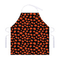 Orange Maple Leaves Pattern Print Adjustable Apron