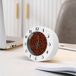 Orange Maple Leaves Pattern Print Alarm Clock